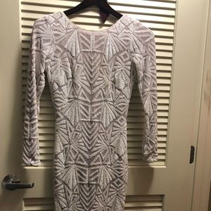 Dress The Population White Sequin Dress.